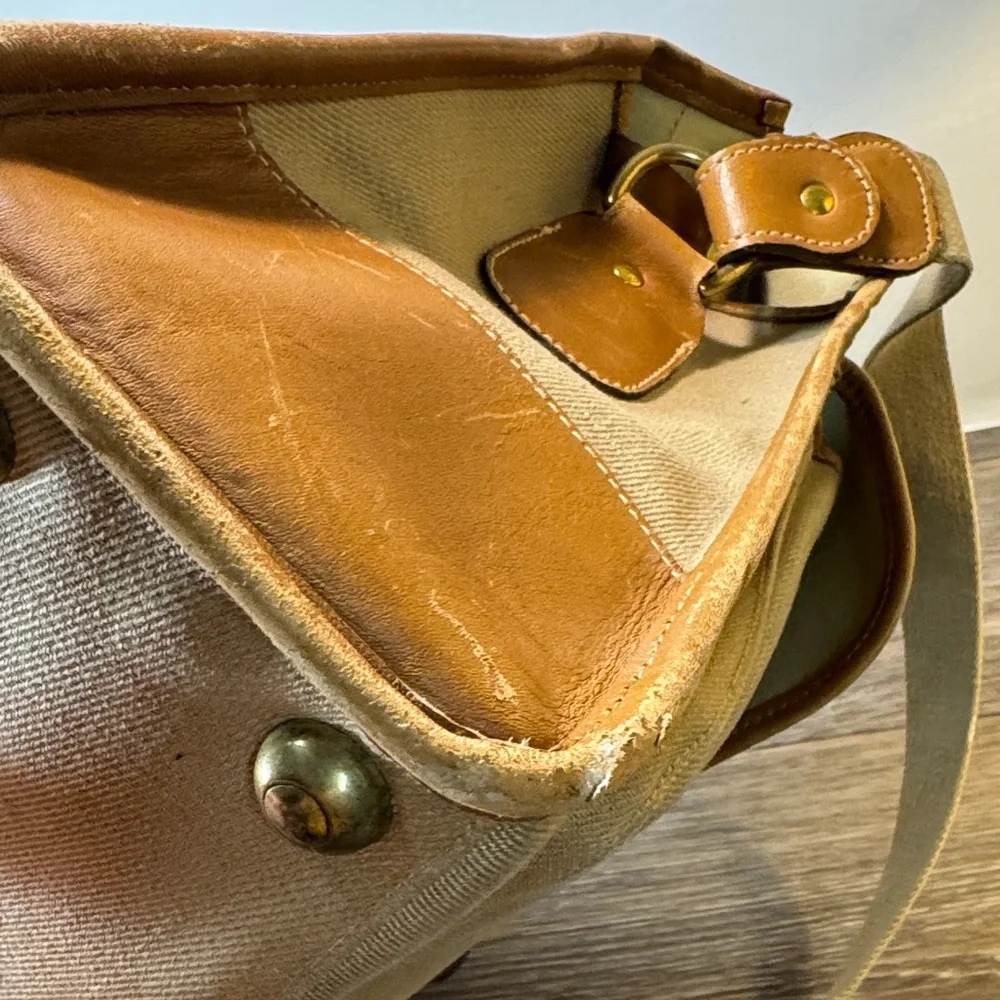 Brahmin & Sperry tan Canvas and Leather Men's messenger Bag